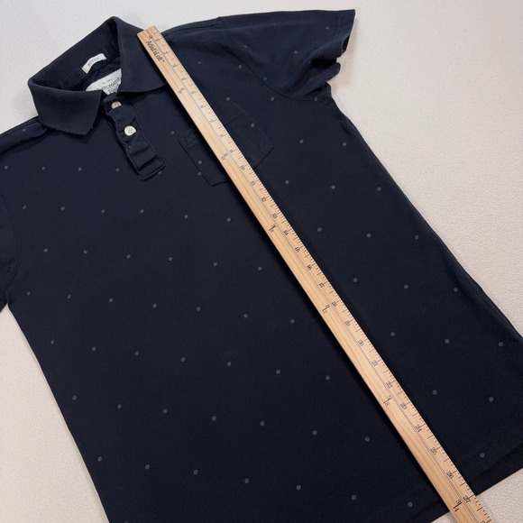 Abercrombie & Fitch Muscle Polo Shirt Men's M Dark Navy Polka Dot Pocket Stretch - Picture 10 of 14